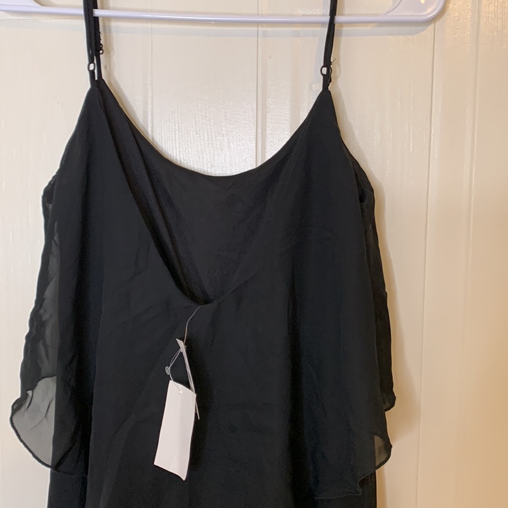 NWT Wet Seal black maxi dress with a chiffon overlay size medium - Picture 4 of 7